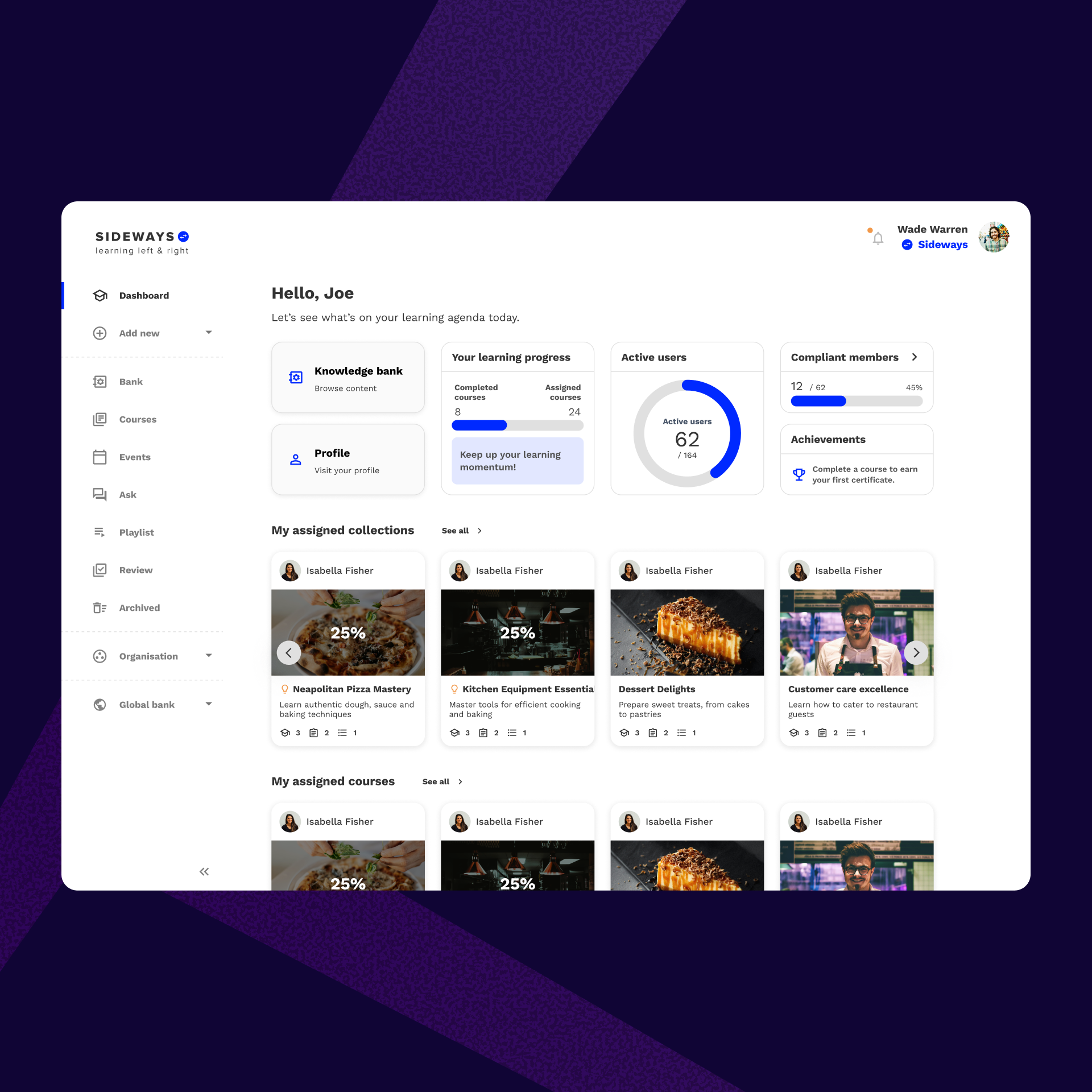 Sideways hospitality training platform