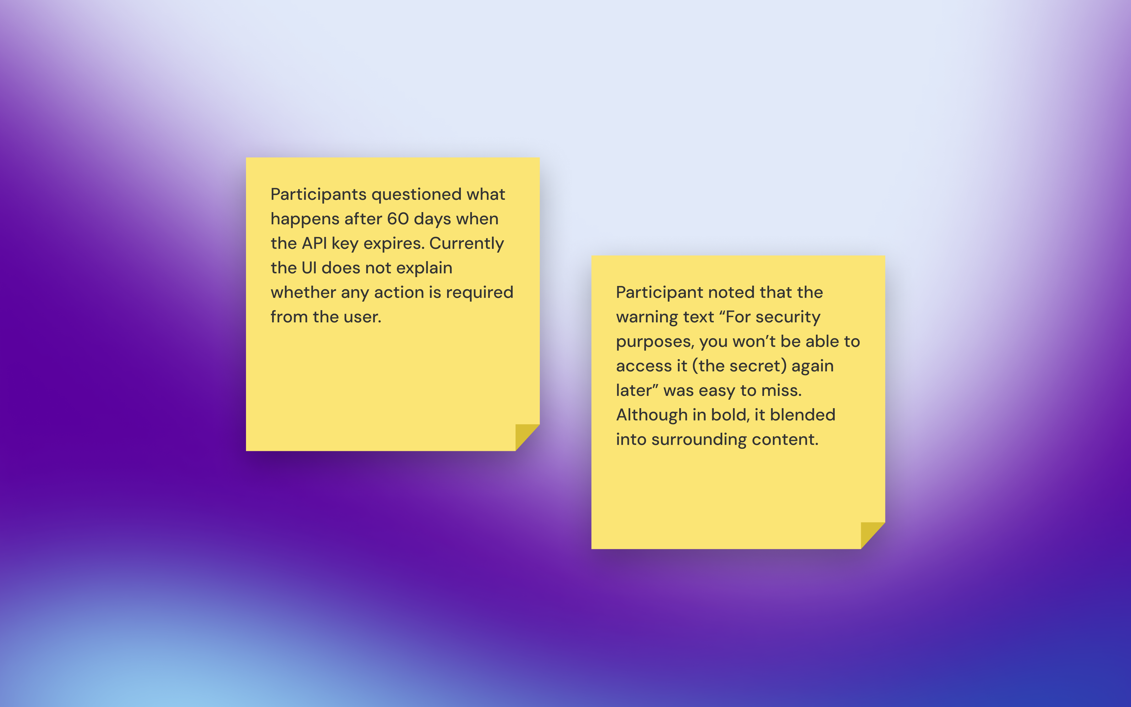 Usability testing findings from sessions with developers, QA specialists, and product teams